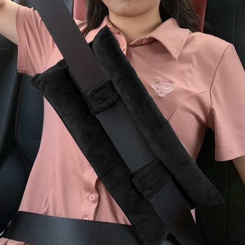 SKIYHON Seat Belt Pillow for Mastectomy Post-Surgery  Heart Surgery Recovery Support Cushion for Chest Chemo Port Pacemaker Bypass Hysterectomy Recovery Pillow (Black) - Image 1